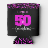 Rafraîchisseur Pour Canette 50e anniversaire fabuleux points roses chauds noir (Devant)