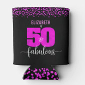 Rafraîchisseur Pour Canette 50e anniversaire fabuleux points roses chauds noir (Dos)