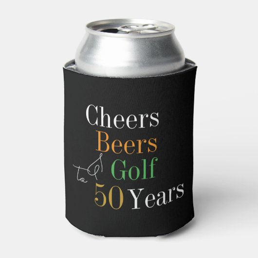 Rafraîchisseur Pour Canette 50e anniversaire Golf Cheers Bières Party Black Go (Can devant)