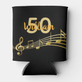Rafraîchisseur Pour Canette 50e anniversaire musique notes noir or nom (Devant)