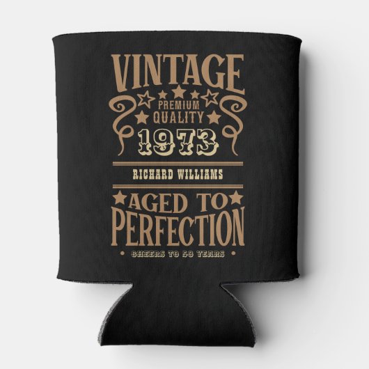 Rafraîchisseur Pour Canette 50e anniversaire N'importe quel nom d'âge Black Go (Dos)