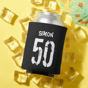 Rafraîchisseur Pour Canette 50e Anniversaire Noir Blanc Nom Gag Cadeau Can Coo