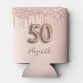 Rafraîchisseur Pour Canette 50e anniversaire rose or parties scintillant rose  (Dos)