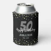 Rafraîchisseur Pour Canette 50e fête d'anniversaire avec Confetti Black (Can Dos)