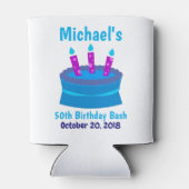 Rafraîchisseur Pour Canette 50e fête d'anniversaire Favor Cool Blue Cake (Dos)