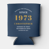 Rafraîchisseur Pour Canette 50th Birthday Born 1973 Ajouter Nom Blue Gold (Devant)