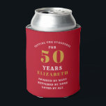 Rafraîchisseur Pour Canette 50th Birthday Red And Gold Ajouter Votre Nom<br><div class="desc">Gardez ces boissons de fête du 50e anniversaire cool avec ce modèle de couleurs classique du rouge et de l'or peut refroidir. Modifiez facilement le texte avec le modèle fourni. Découvrez notre gamme de cadeaux d'anniversaire et des idées d'offre de fête pour plus de grands designs.</div>