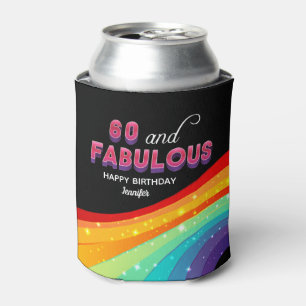 Rafraîchisseur Pour Canette 60 et Fabulous Rainbow Sparkle fête d'anniversaire