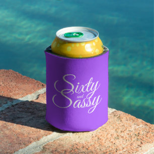 Rafraîchisseur Pour Canette 60 Sassy 60e anniversaire Bright Purple Can Cooler
