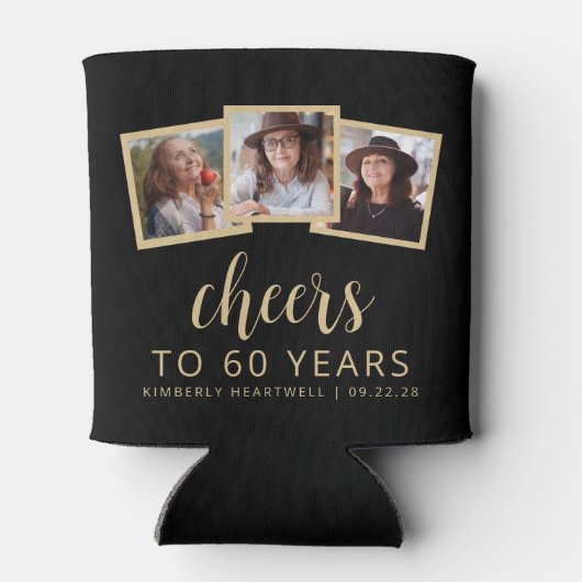 Rafraîchisseur Pour Canette 60e anniversaire 3-Photo noir noir noir script app (Dos)