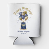 Rafraîchisseur Pour Canette 60e anniversaire Marine Blue Balloon Cake (Devant)