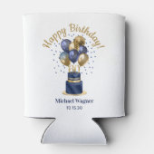 Rafraîchisseur Pour Canette 60e anniversaire Marine Blue Balloon Cake (Dos)