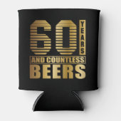 Rafraîchisseur Pour Canette 60e fête d'anniversaire Favor Back and Gold (Devant)