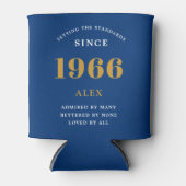 Rafraîchisseur Pour Canette 60th Birthday Name 1966 Blue Gold Elegant Chic (Devant)