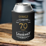 Rafraîchisseur Pour Canette 70e anniversaire Black Gold Legendary Funny<br><div class="desc">Un élégant 70e anniversaire personnalisé peut refroidir qui est facile à customiser pour cette occasion spéciale de fête d'anniversaire.</div>
