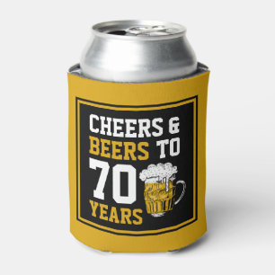 Rafraîchisseur Pour Canette 70e anniversaire Cheers & Bières à 70 ans drôle