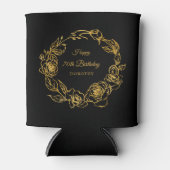 Rafraîchisseur Pour Canette 70e anniversaire Luxe Gold Rose Personnalisé Noir (Devant)