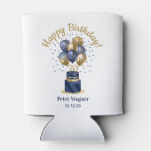 Rafraîchisseur Pour Canette 70e anniversaire Marine Blue Balloon Cake (Dos)