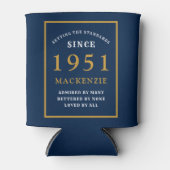 Rafraîchisseur Pour Canette 70e anniversaire Toute année ou nom Elegant Blue G (Devant)