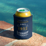 Rafraîchisseur Pour Canette 70th Birthday 1952 Vintage Blue Gold Ajouter un no<br><div class="desc">Un 70ème anniversaire classique personnalisé peut plus cool design pour quelqu'un né en 1952. Ajoutez le nom à ce design vintage de style rétro bleu, blanc et or pour un cadeau d'anniversaire personnalisé. Modifiez facilement le nom et l'année avec le modèle fourni. Un merveilleux cadeau d'anniversaire personnalisé. Plus de cadeaux...</div>