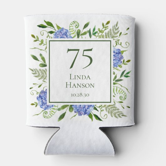 Rafraîchisseur Pour Canette 75e anniversaire Blue Hydrangeas (Dos)