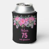 Rafraîchisseur Pour Canette 75e anniversaire noir rose floral boîte froide (Can Dos)