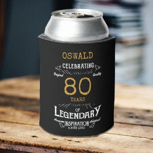 Rafraîchisseur Pour Canette 80e anniversaire Black Gold Legendary Funny