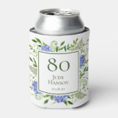 Rafraîchisseur Pour Canette 80e anniversaire Blue Hydrangeas (Can devant)