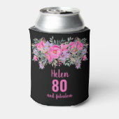 Rafraîchisseur Pour Canette 80e anniversaire noir rose floral boîte froide (Can Dos)