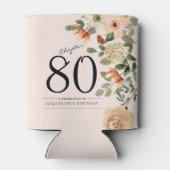 Rafraîchisseur Pour Canette 80e anniversaire Vintage Floral (Dos)