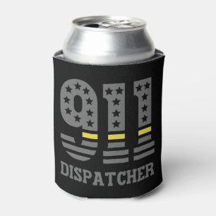 Rafraîchisseur Pour Canette 911 Dispatcher USA Drapeau mince ligne jaune Urgen