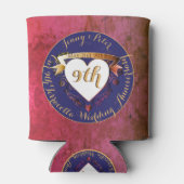 Rafraîchisseur Pour Canette 9ème anniversaire Mariage de Terracotta Lapis Lazu (Dos)