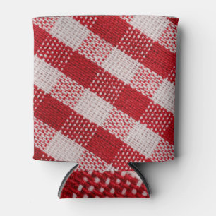 Rafraîchisseur Pour Canette À damiers rouge : tissu nappe texture.