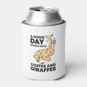 Rafraîchisseur Pour Canette A Good Day Starts With Coffee & Giraffe Gift Funny (Can devant)