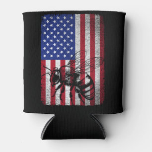 Rafraîchisseur Pour Canette Abeille patriotique États-Unis Drapeau apiculture