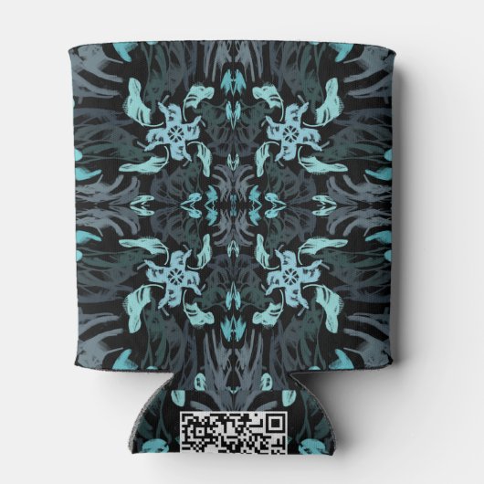 Rafraîchisseur Pour Canette Abstract Aquatic Shaded Repeating Pattern Swirls (Dos)