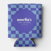 Rafraîchisseur Pour Canette Abstract Checkerboard Blue Custom Baby Shower (Devant)