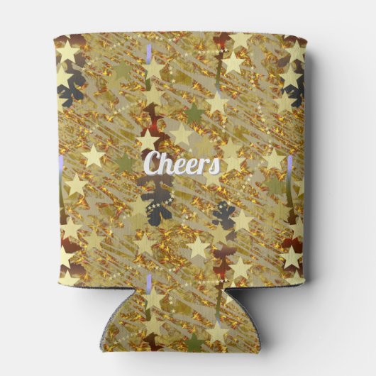 Rafraîchisseur Pour Canette Abstract Stencil Pattern Glitz Any Age Birthday  (Dos)