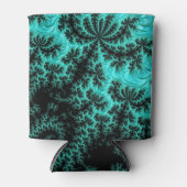 Rafraîchisseur Pour Canette Abstrait Black Green Fractal Art (Devant)