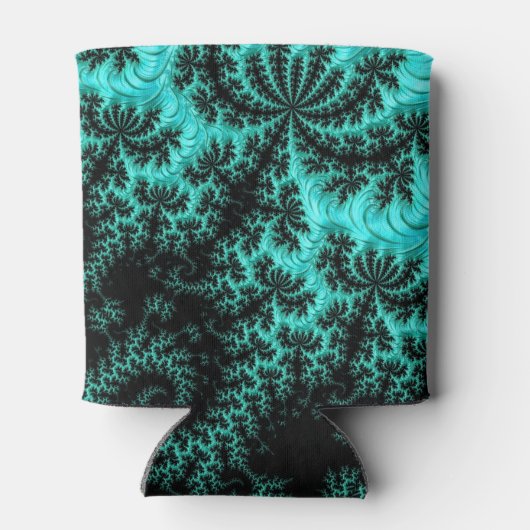 Rafraîchisseur Pour Canette Abstrait Black Green Fractal Art (Dos)