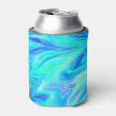 Rafraîchisseur Pour Canette Abstrait bleu turquoise (Can devant)