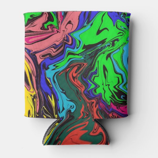 Rafraîchisseur Pour Canette Abstrait Coloré Twirly / Poussé / (Devant)