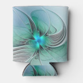 Rafraîchisseur Pour Canette Abstrait De Bleu, Art Fractal Moderne (Devant)