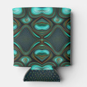 Rafraîchisseur Pour Canette Abstrait Lines Black Gold Turquoise Art (Dos)