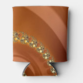 Rafraîchisseur Pour Canette Abstrait or Orange Dégradé Spiral Fractal (Devant)