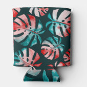 Rafraîchisseur Pour Canette Abstraits Feuilles tropicaux, Aquarelle Lumineuse. (Dos)