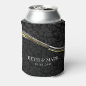 Rafraîchisseur Pour Canette Accents Noir Damas Argent & Or (Can Dos)