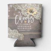 Rafraîchisseur Pour Canette Acclamations de mariage à l'amour Bois Dentelle To (Devant)