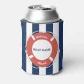 Rafraîchisseur Pour Canette Accueil Bleu Nautique À Bord Du Nom Du Bateau (Can Dos)