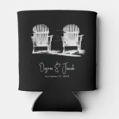 Rafraîchisseur Pour Canette Adirondack Chaises De Plage Mariage Noir Et Blanc (Dos)